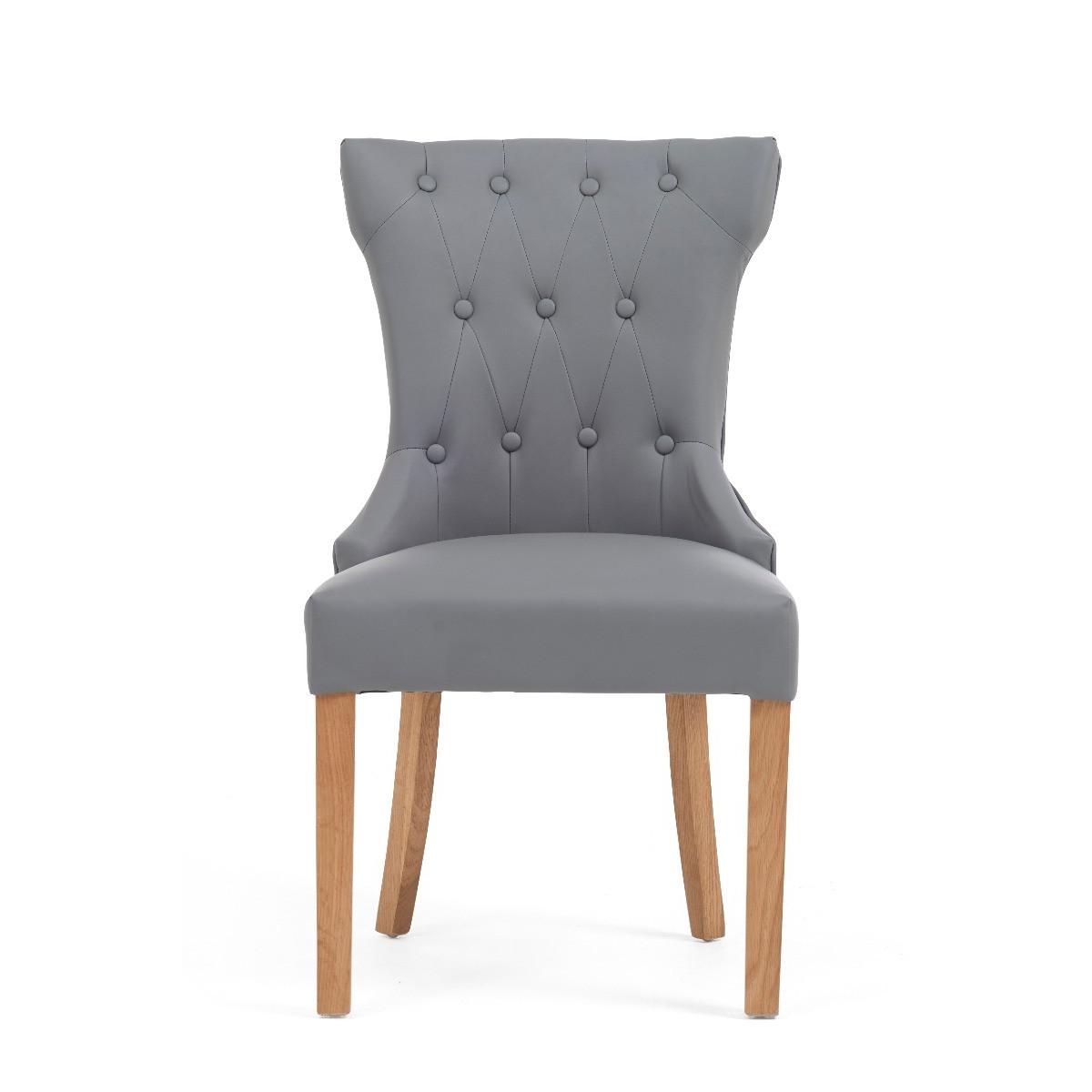 Clara Grey Faux Leather Dining Chairs – image 2