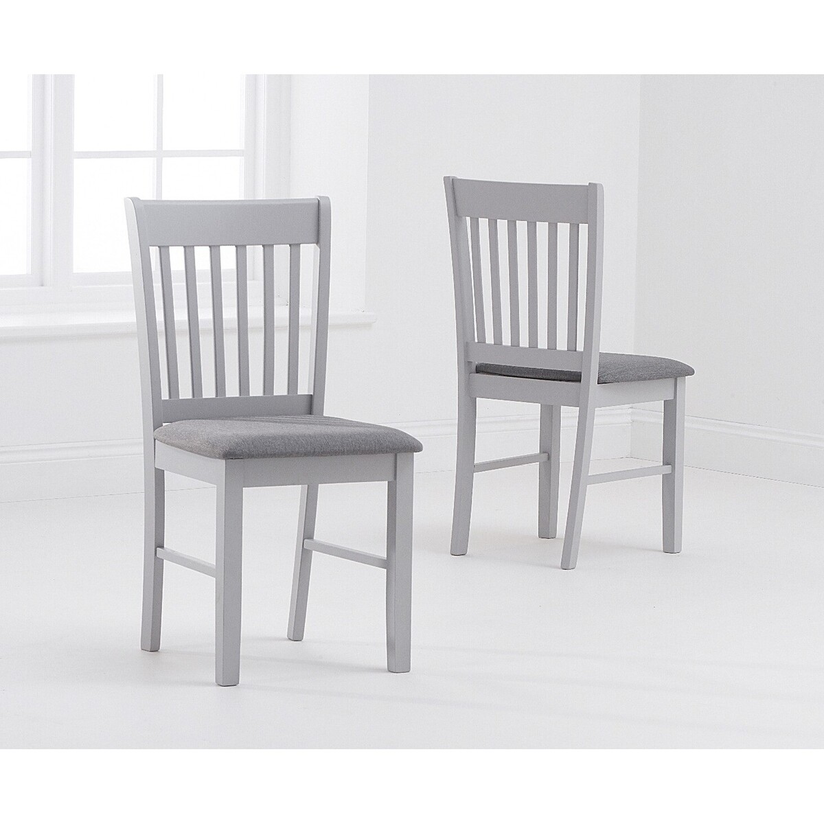 Amalfi Oak and Grey Dining Chairs with Grey Fabric Seats - Oak and Grey, 2 Chairs – image 2