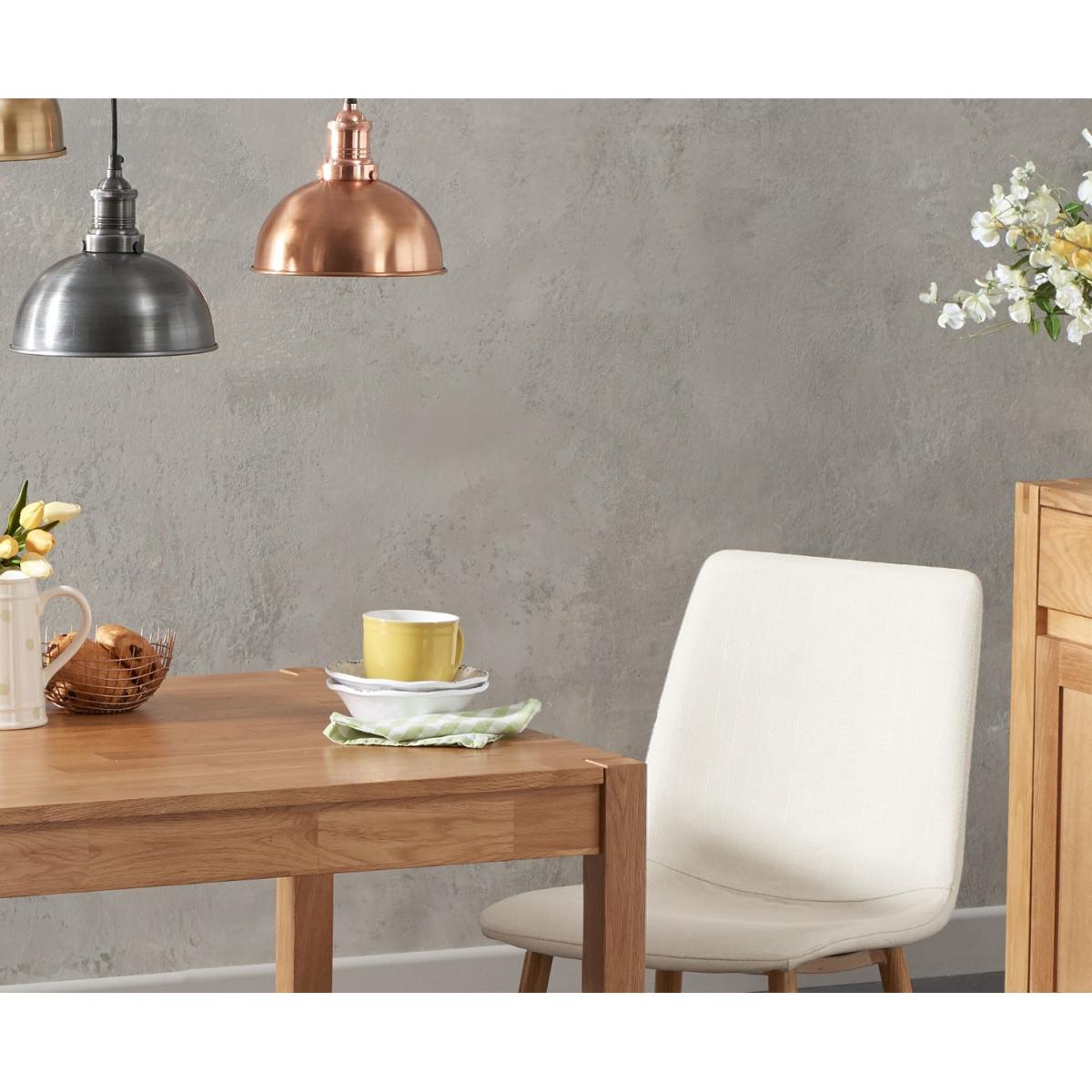 Oxford 80cm Solid Oak Dining Table with Helsinki Fabric Chairs - Grey, 2 Chairs – image 2