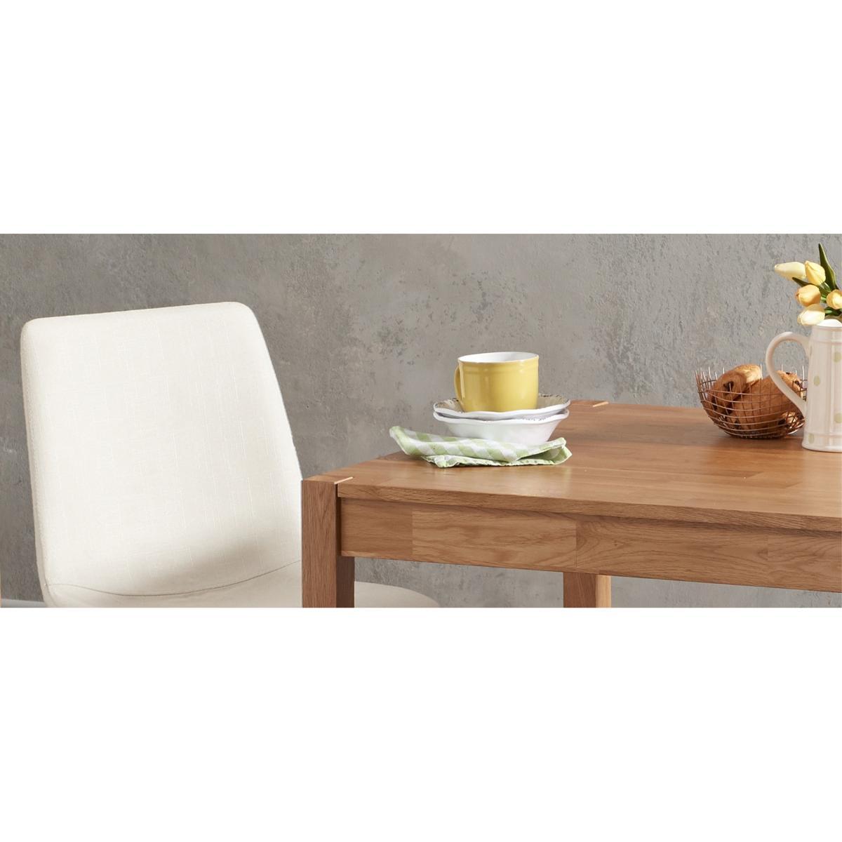Oxford 80cm Solid Oak Dining Table with Helsinki Fabric Chairs - Grey, 2 Chairs – image 7