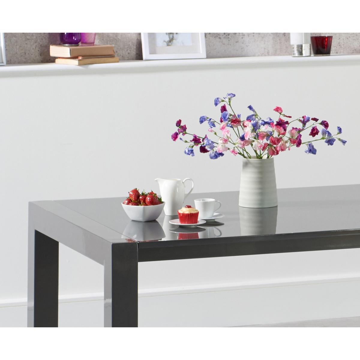 Joseph Extending Dark Grey High Gloss Dining Table with Helsinki Faux Leather Chairs – image 4