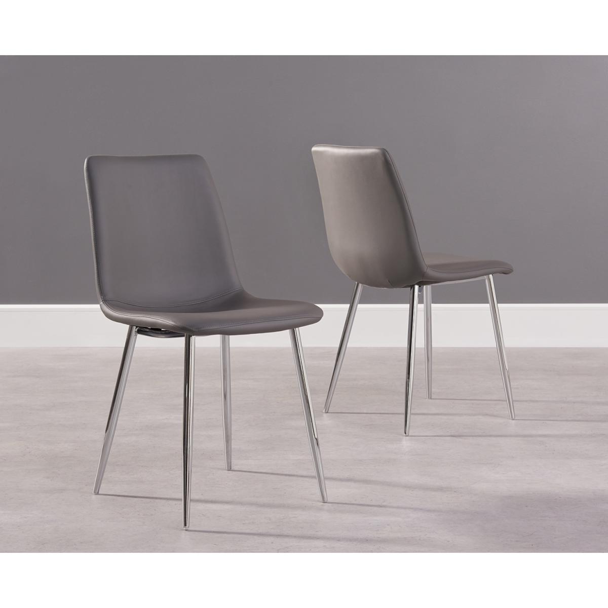Joseph Extending Dark Grey High Gloss Dining Table with Helsinki Faux Leather Chairs – image 5