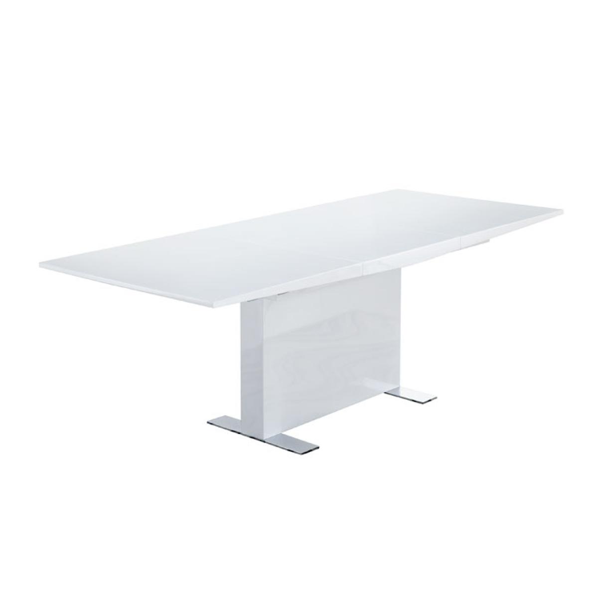 Modena 150cm White High Gloss Extending Dining Table with Malaga Chairs - Black, 4 Chairs – image 5