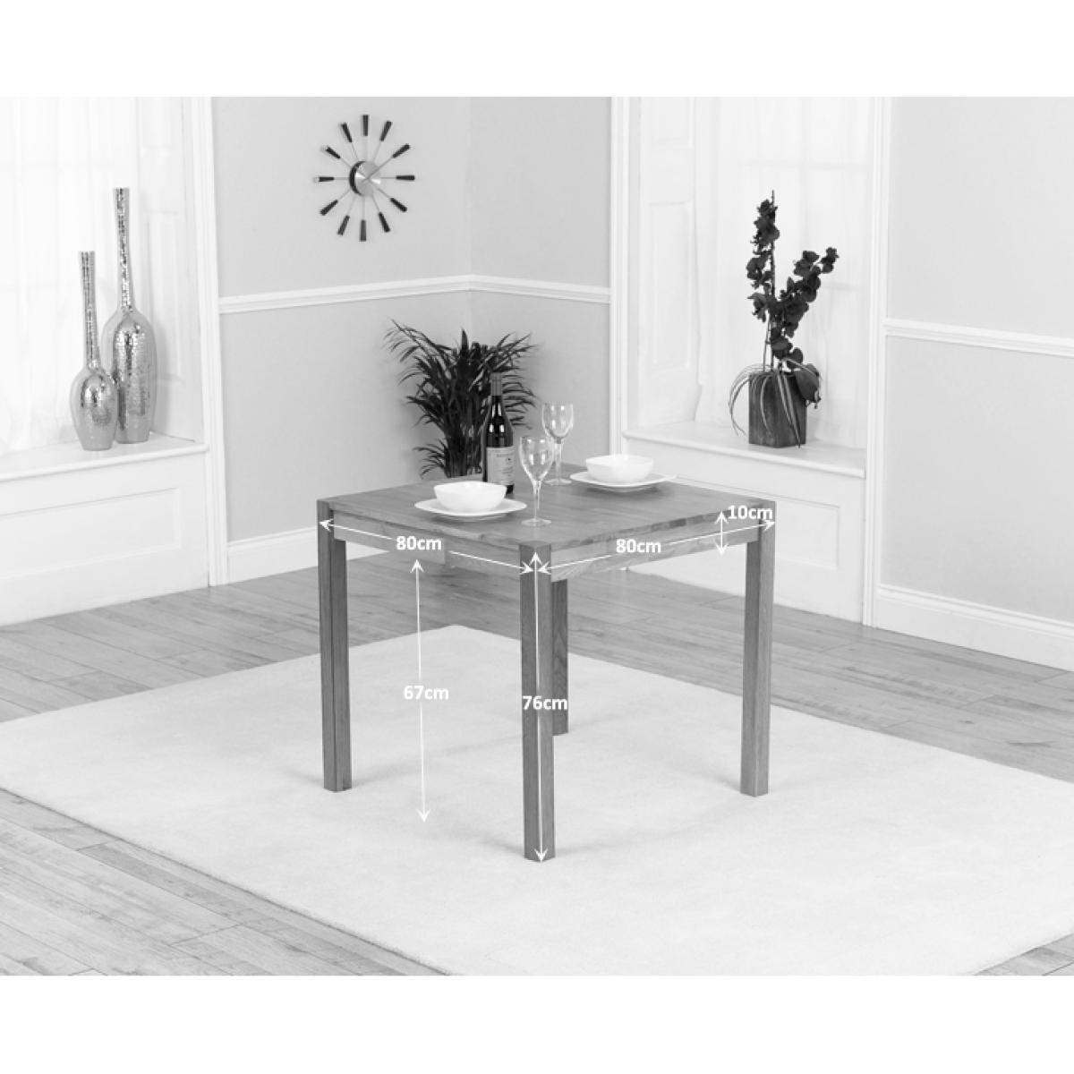 Oxford 80cm Solid Oak Dining Table with Albany Black Chairs - Black, 2 Chairs – image 9