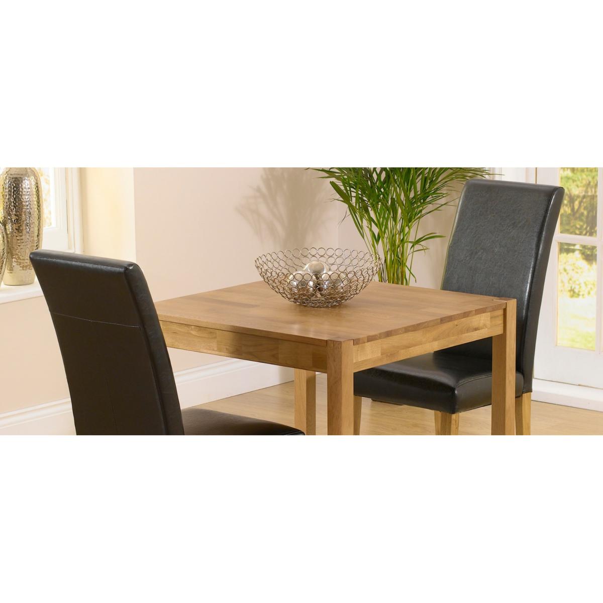 Oxford 80cm Solid Oak Dining Table with Albany Black Chairs - Black, 2 Chairs – image 10