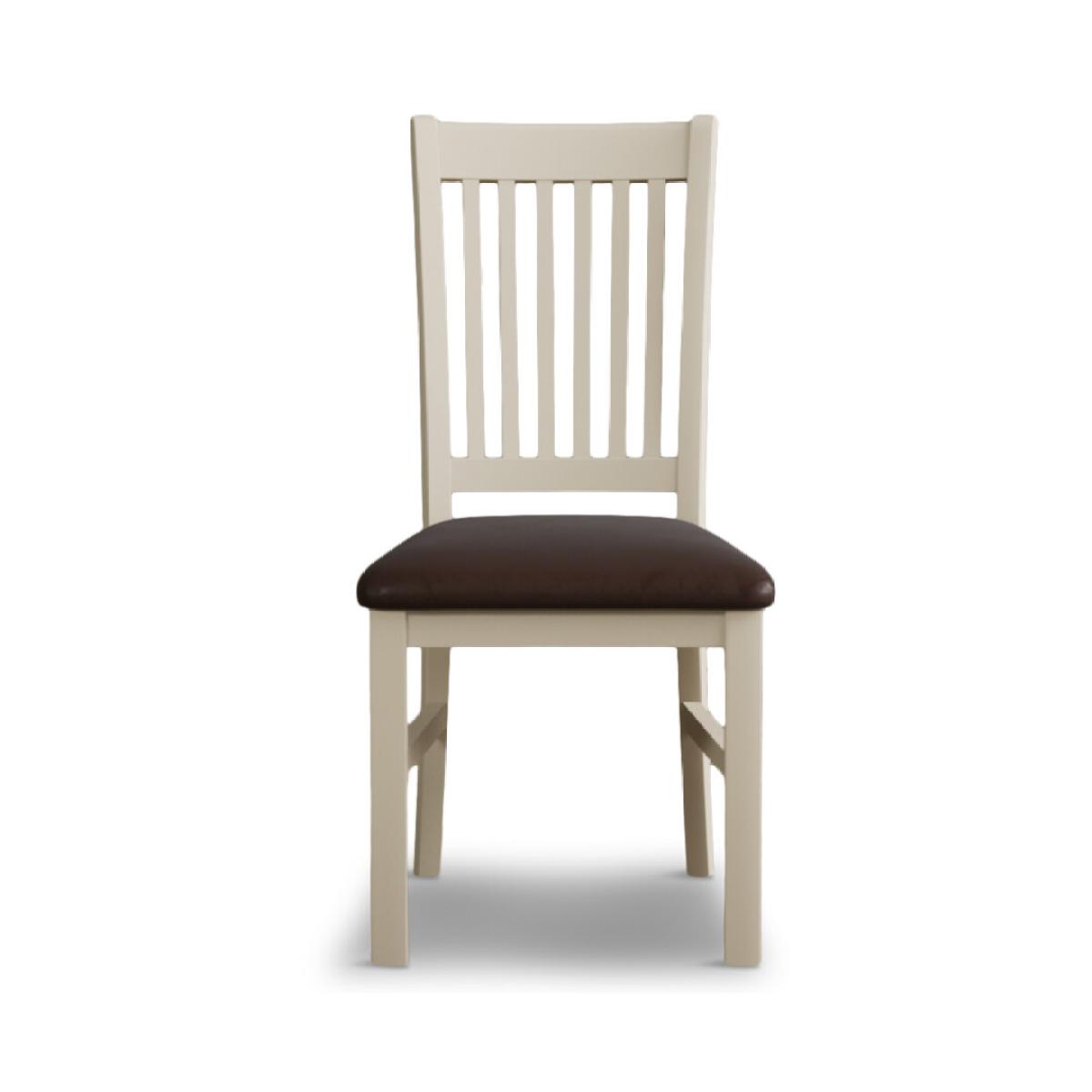 Warwick Cream Dining Chairs with Chocolate Brown Fabric Seat Pad – image 5