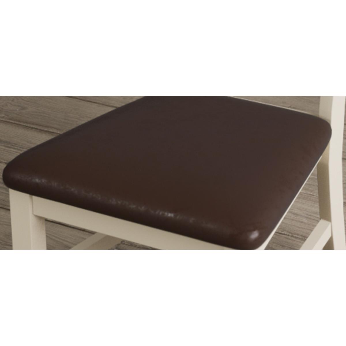 Warwick Cream Dining Chairs with Chocolate Brown Fabric Seat Pad – image 8