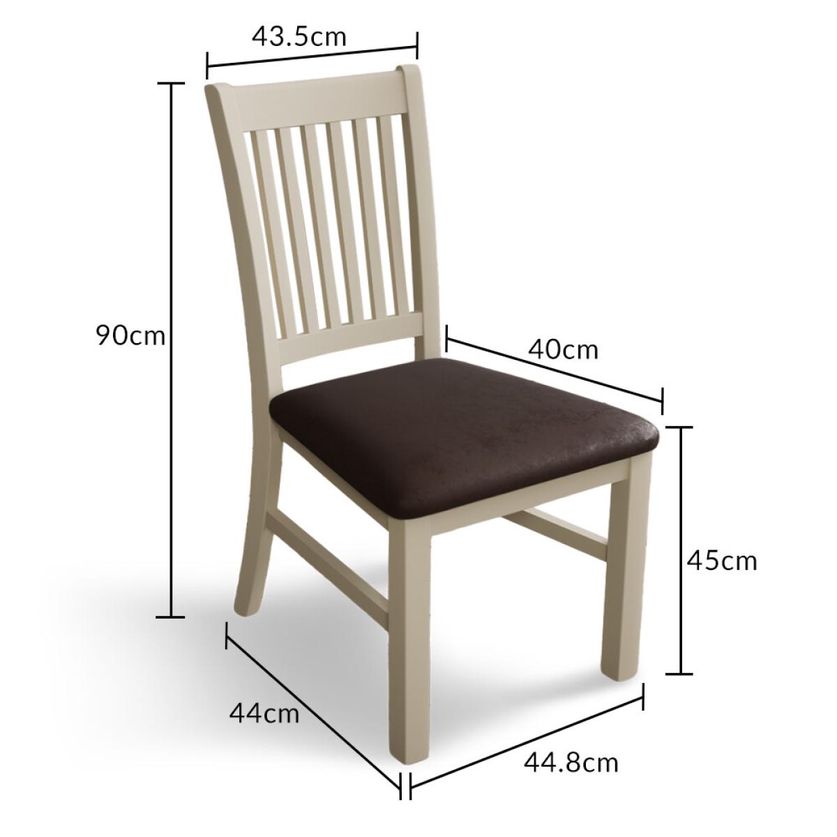 Warwick Cream Dining Chairs with Chocolate Brown Fabric Seat Pad – image 10