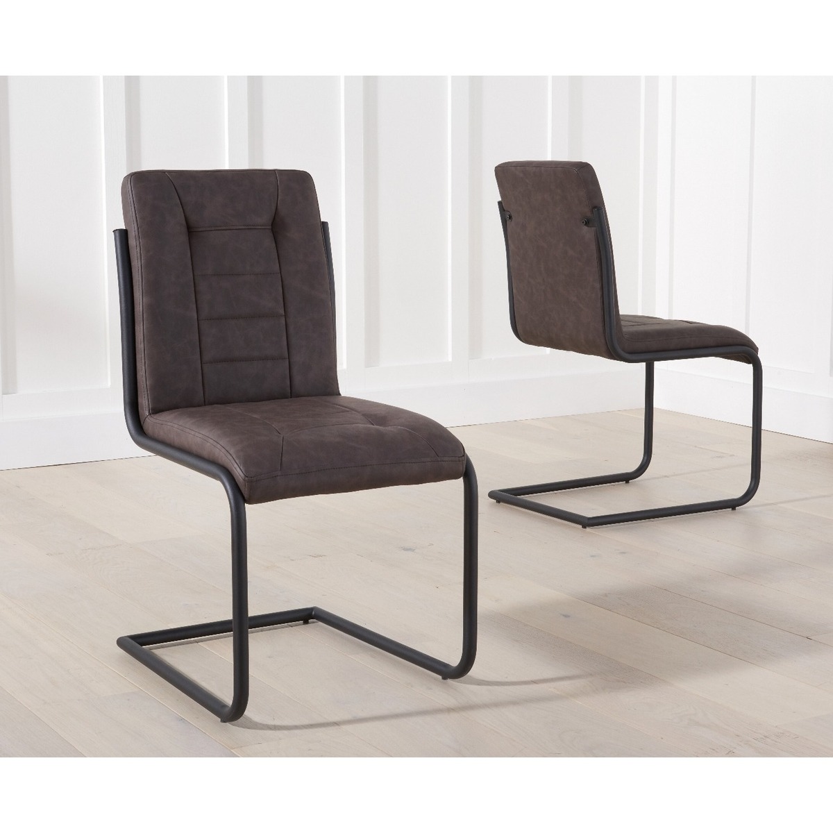 Alexa Brown Faux Leather Dining Chairs – image 2
