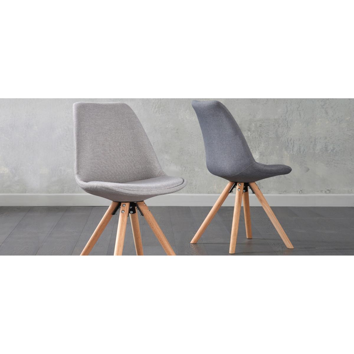 Olivia Extending White High Gloss Dining Table with 4 Oscar Fabric Round Leg Chairs – image 18