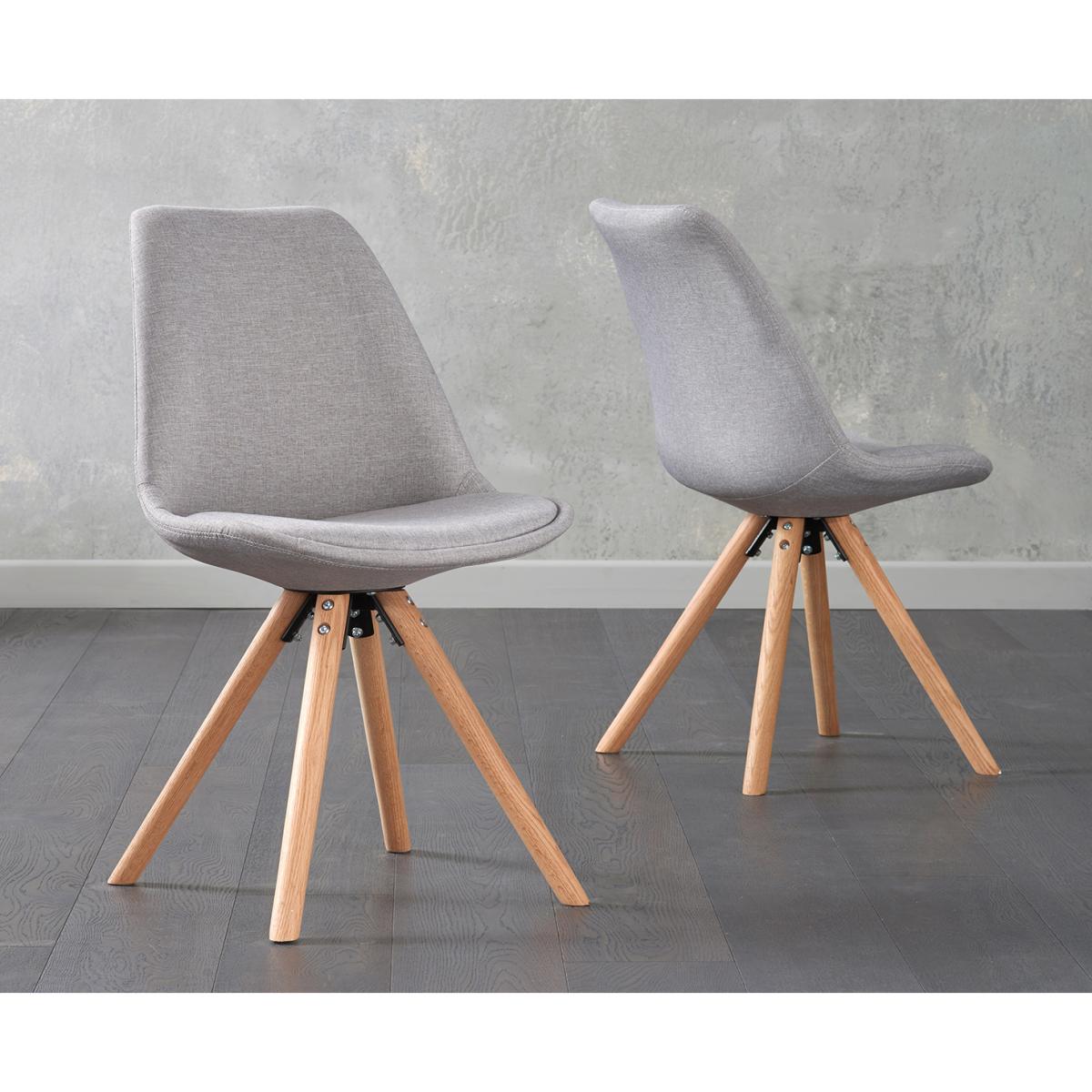 Olivia Extending White High Gloss Dining Table with 4 Oscar Fabric Round Leg Chairs – image 6