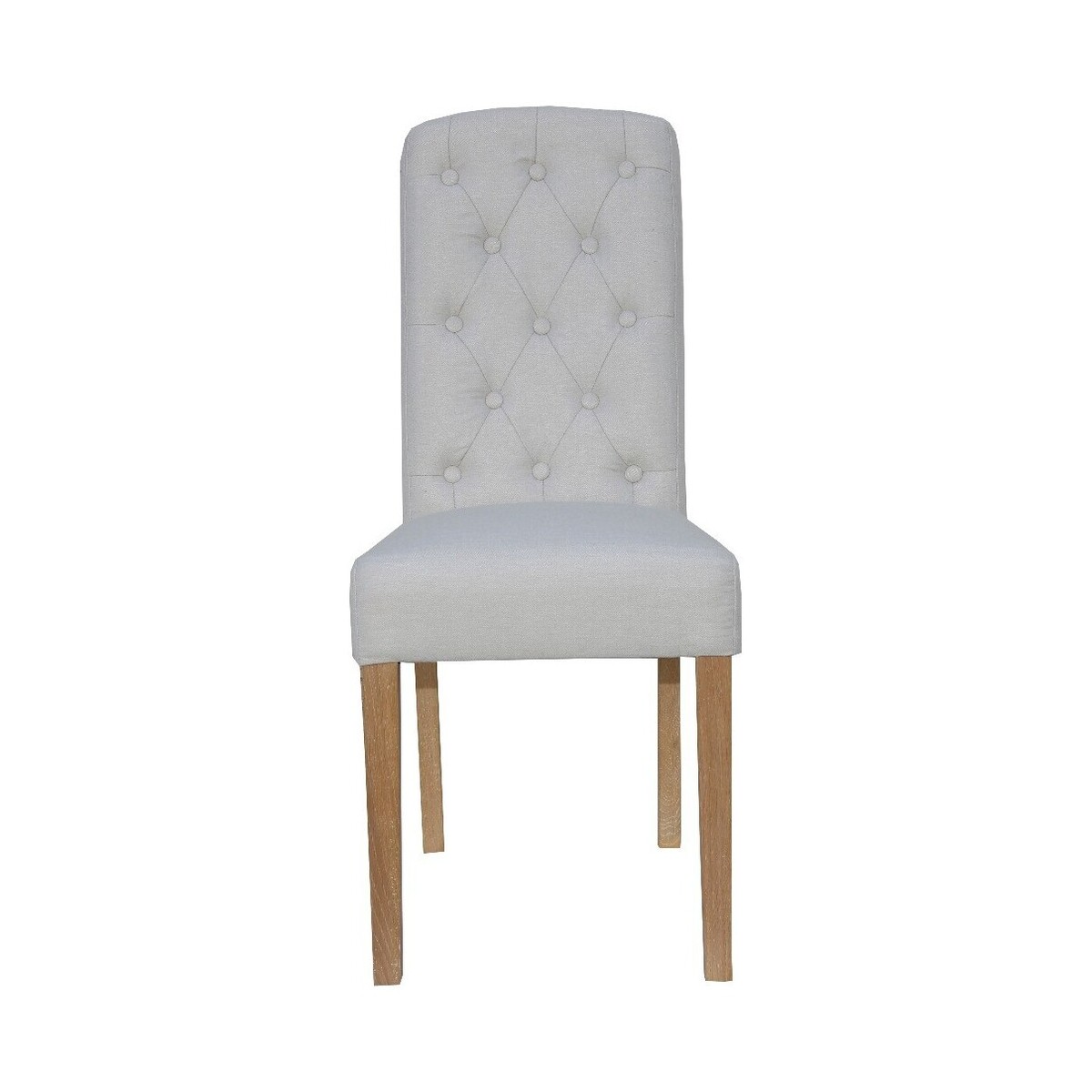 Emery Button Back Fabric Chairs - Natural, 2 Chairs – image 2
