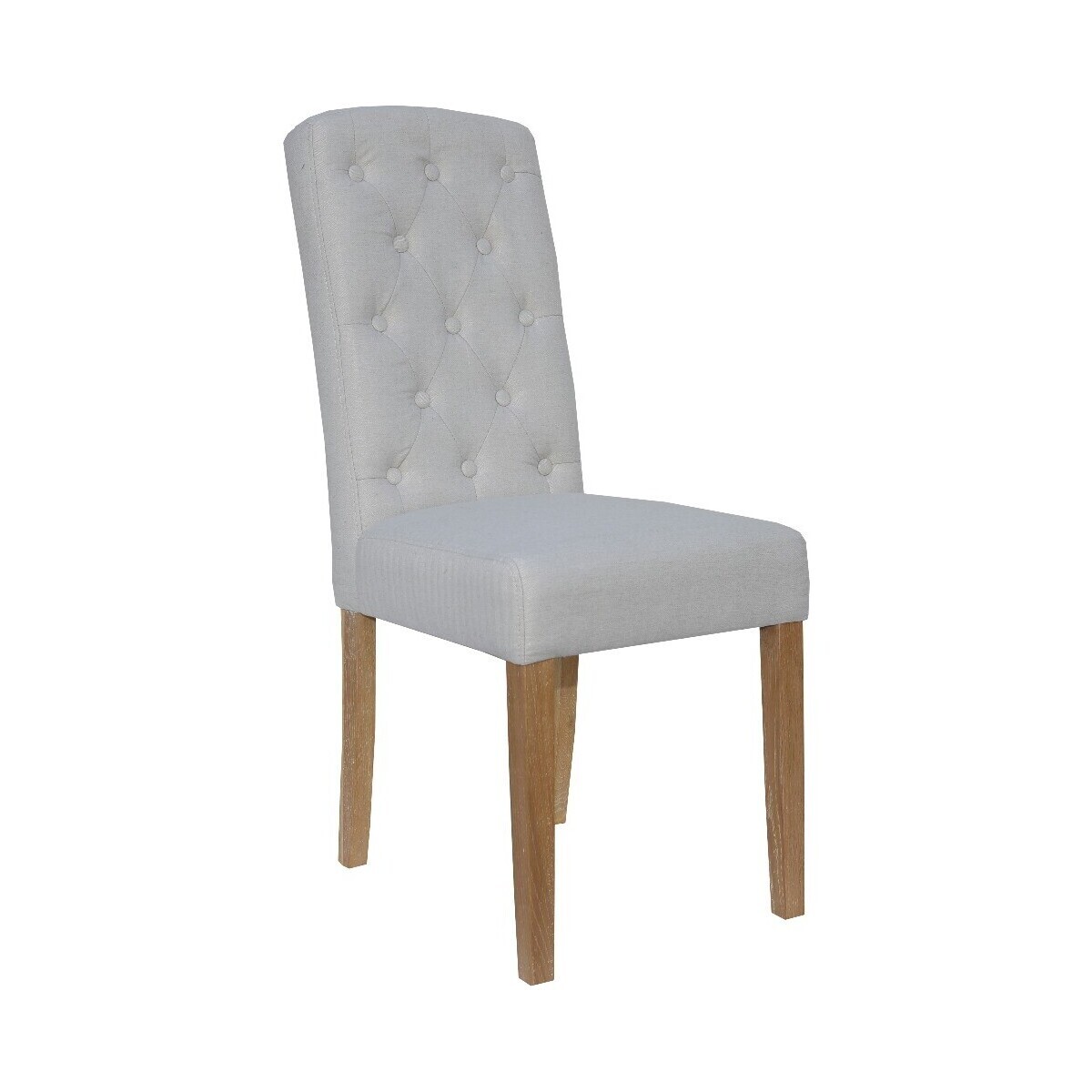 Emery Button Back Fabric Chairs - Natural, 2 Chairs – image 1