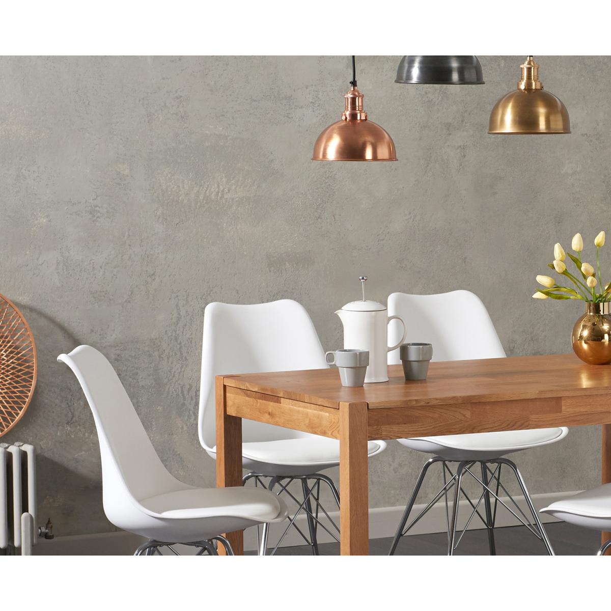 Oxford 120cm Solid Oak Dining Table with Celine Chrome Leg Chairs – image 2
