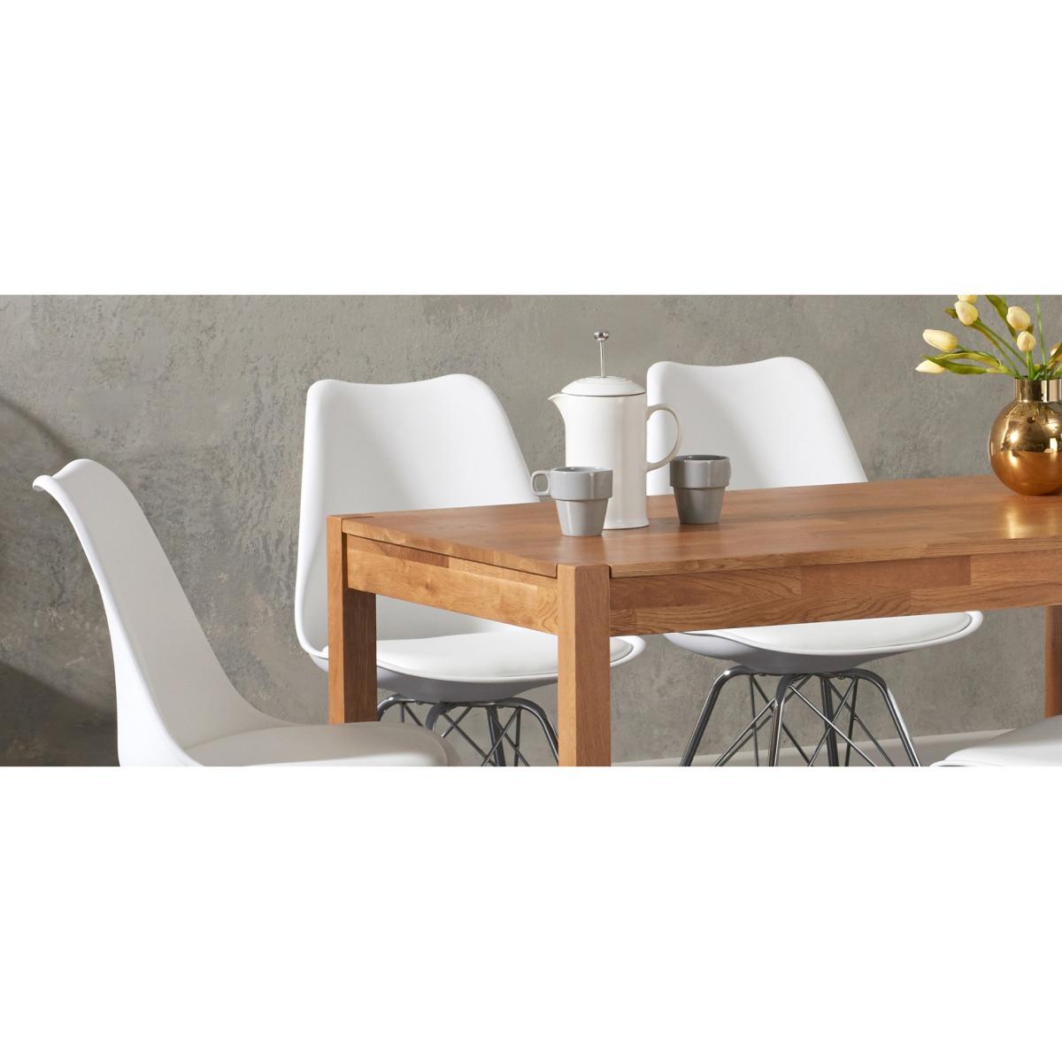 Oxford 120cm Solid Oak Dining Table with Celine Chrome Leg Chairs – image 13