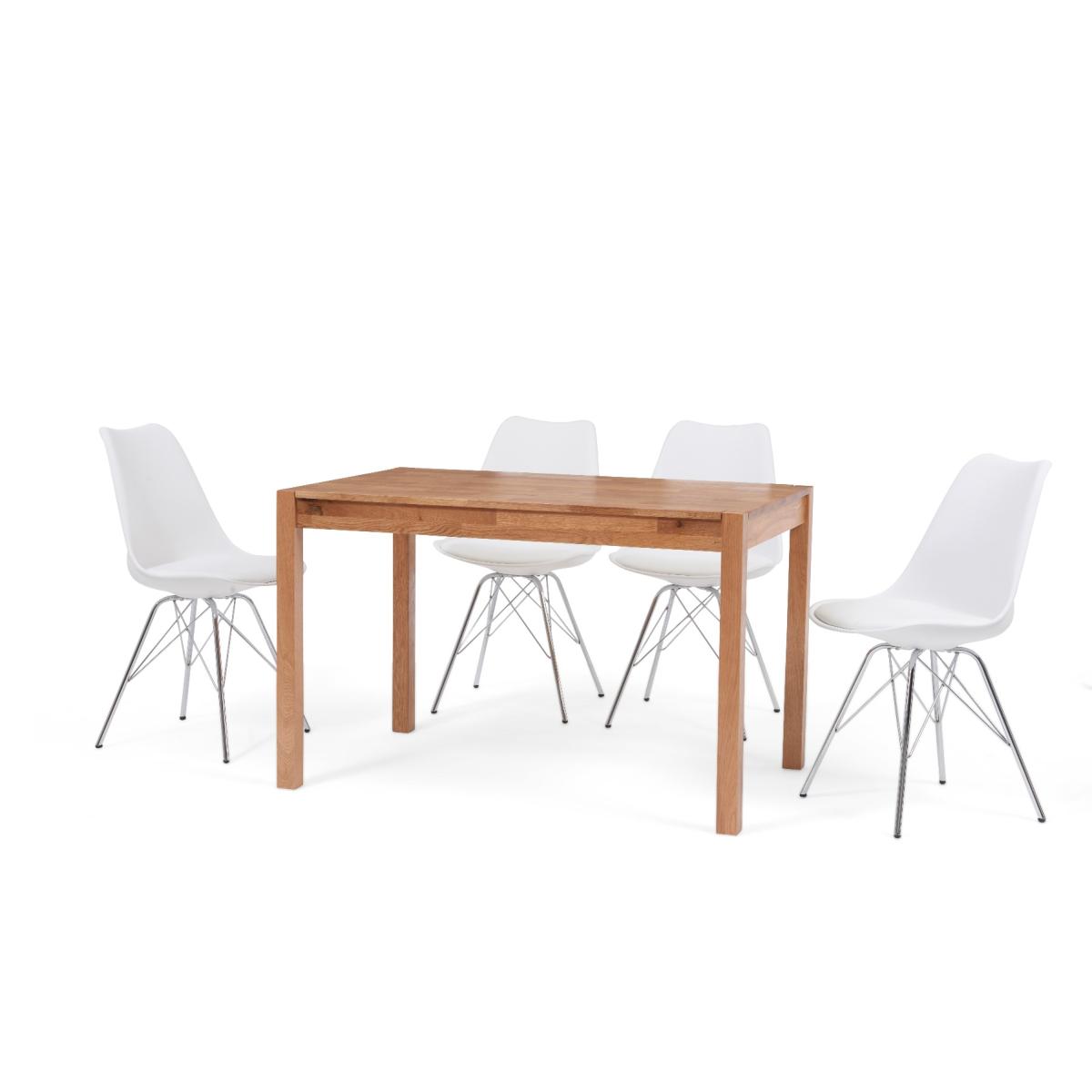 Oxford 120cm Solid Oak Dining Table with Celine Chrome Leg Chairs – image 8