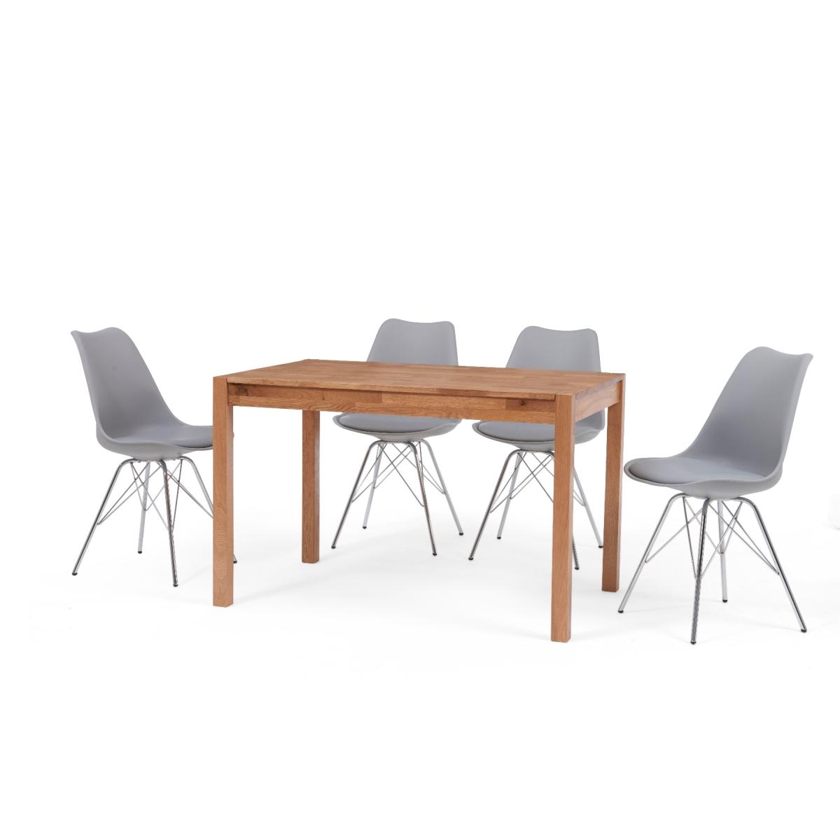 Oxford 120cm Solid Oak Dining Table with Celine Chrome Leg Chairs – image 9