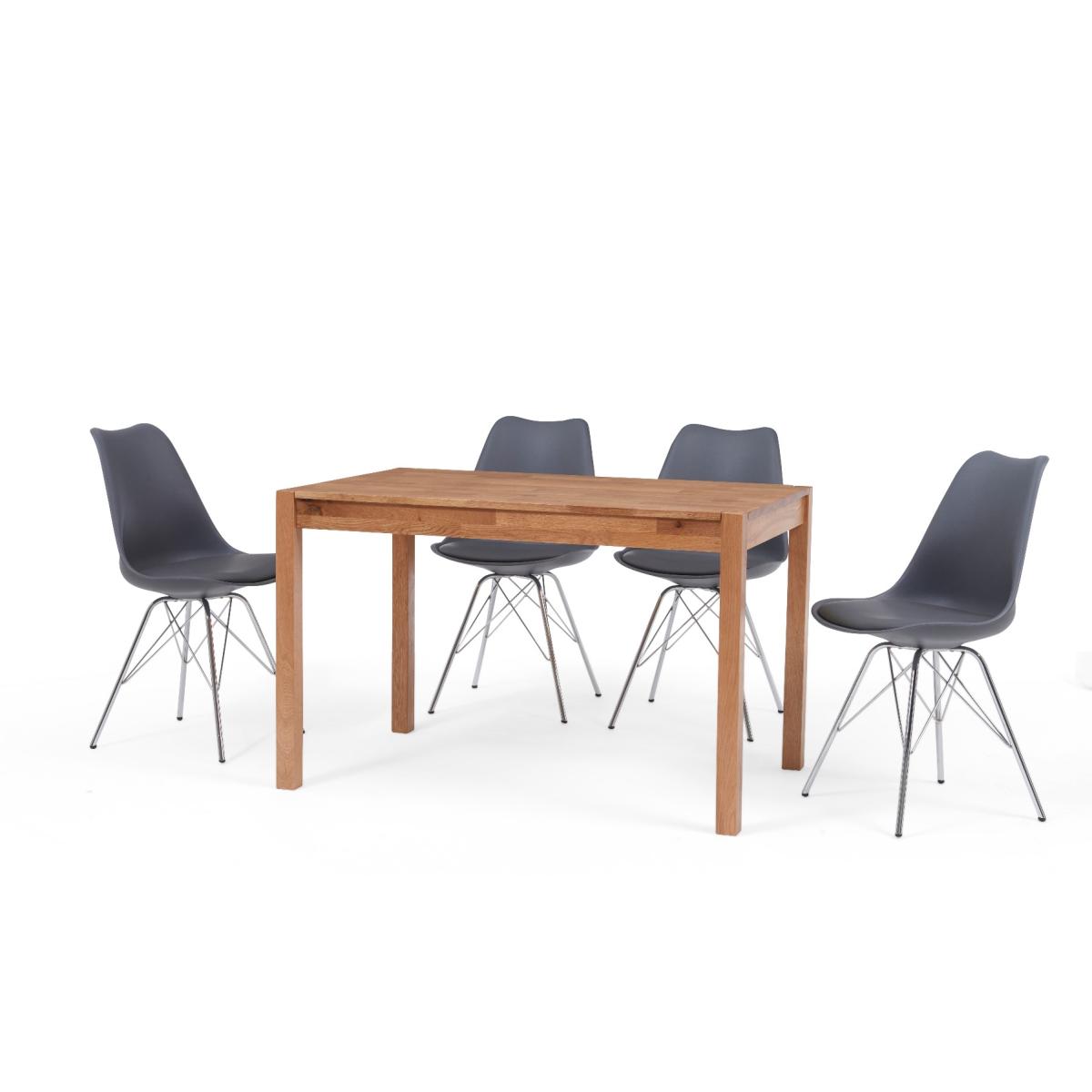 Oxford 120cm Solid Oak Dining Table with Celine Chrome Leg Chairs – image 10
