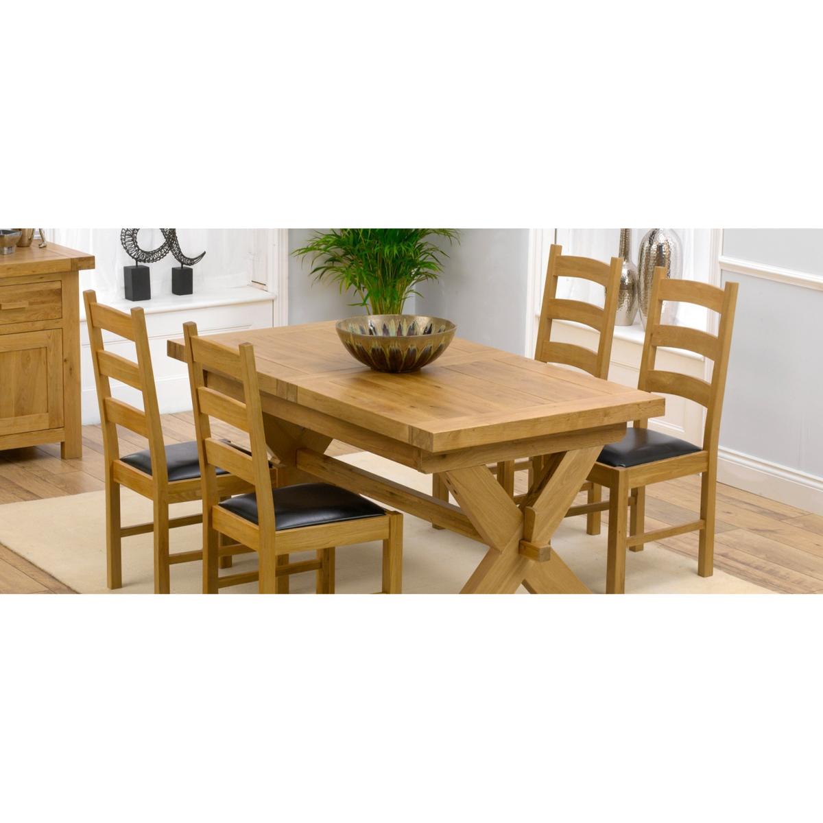Bordeaux 160cm Solid Oak Extending Dining Table with Vermont Chairs - Grey, 4 Chairs – image 11