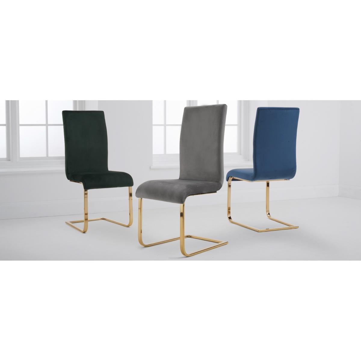 Atlanta 120cm White High Gloss Table with Malaga Velvet Chairs - Grey, 4 Chairs – image 13