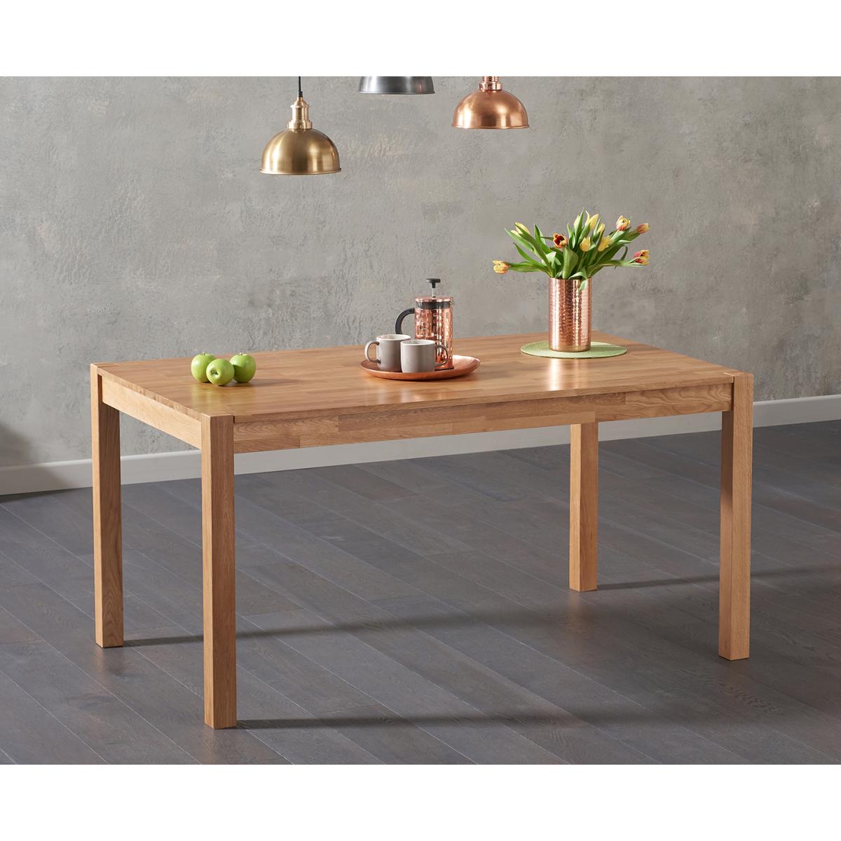 Oxford 150cm Solid Oak Dining Table with Duke Faux Leather Chairs and Oxford Bench – image 3