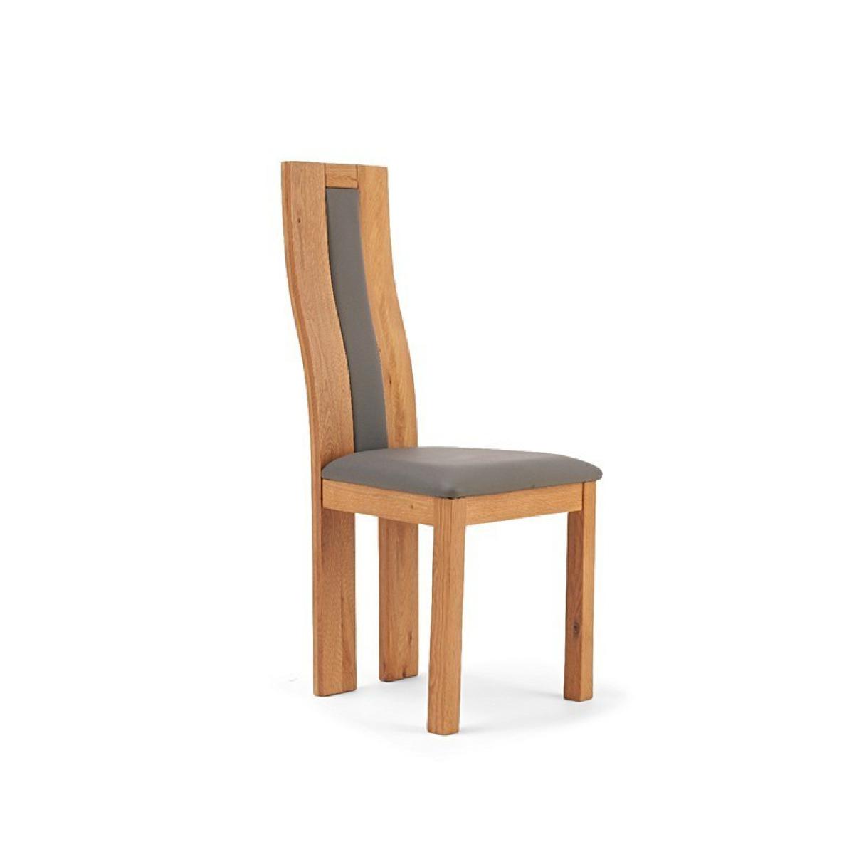 Ex-display Set of TWO Toronto Solid Oak and Grey Dining Chairs – image 3