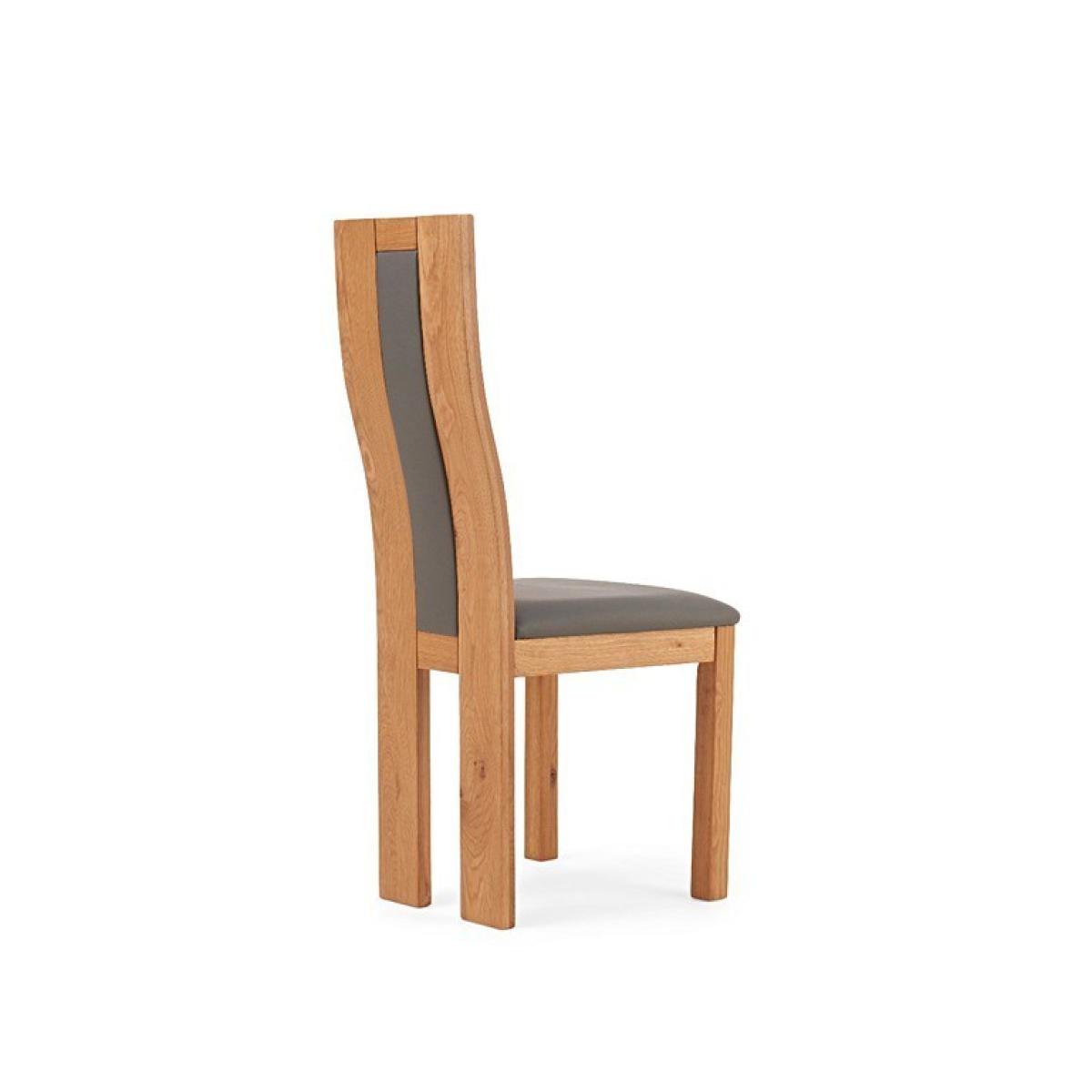 Ex-display Set of TWO Toronto Solid Oak and Grey Dining Chairs – image 4