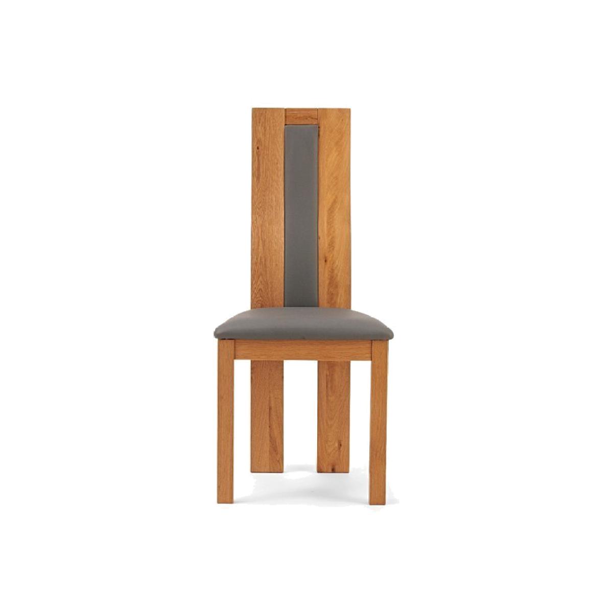 Ex-display Set of TWO Toronto Solid Oak and Grey Dining Chairs – image 1