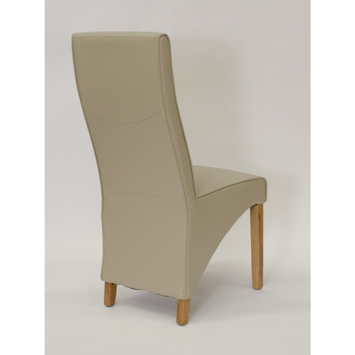 Emperor Bonded Leather Ivory White Wave Back Dining Chairs – image 2