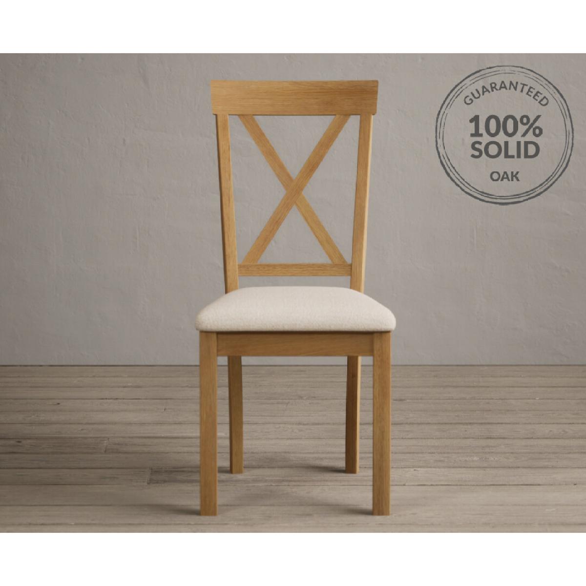 Hertford Solid Oak Dining Chairs with Linen Seat Pad – image 2