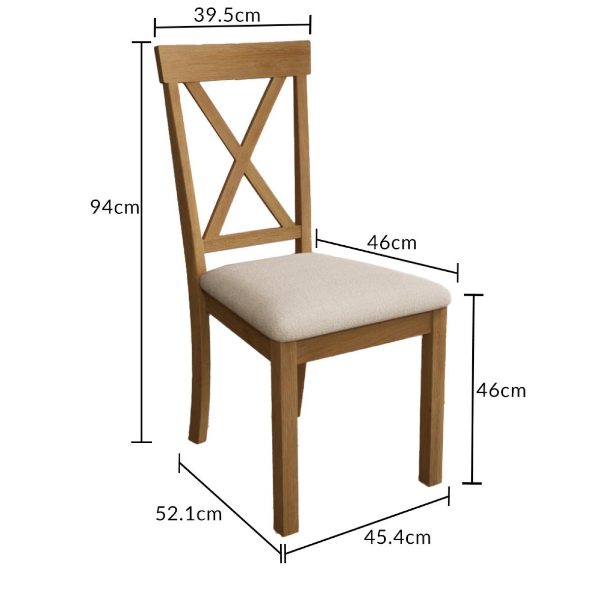 Hertford Solid Oak Dining Chairs with Linen Seat Pad – image 11