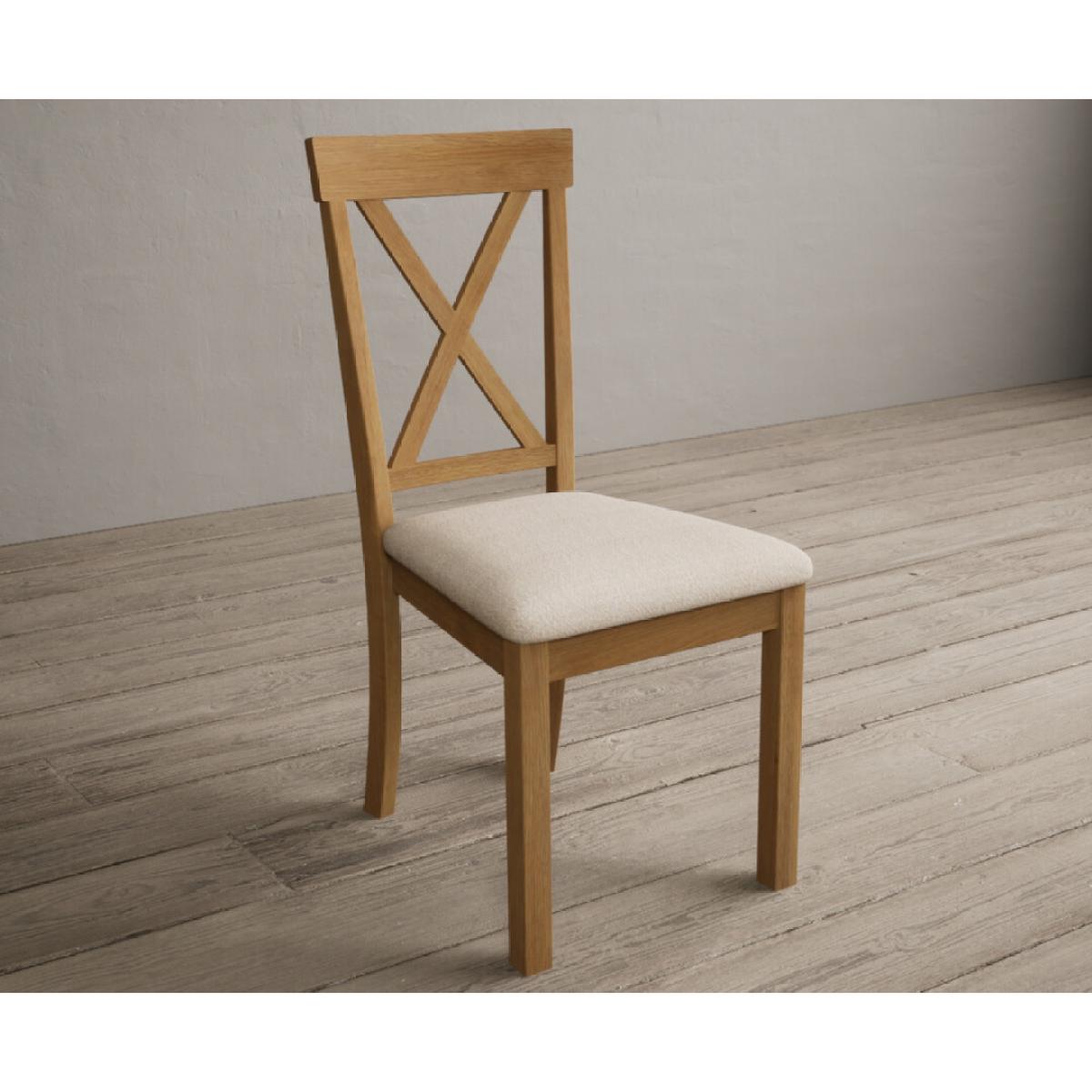 Hertford Solid Oak Dining Chairs with Linen Seat Pad – image 3