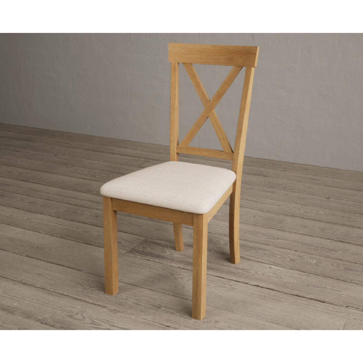 Hertford Solid Oak Dining Chairs with Linen Seat Pad – image 4