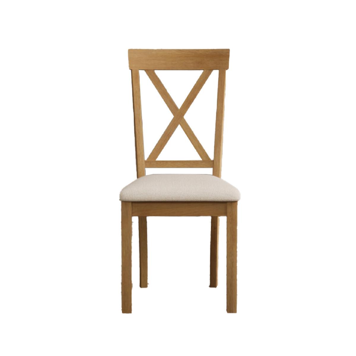 Hertford Solid Oak Dining Chairs with Linen Seat Pad – image 5