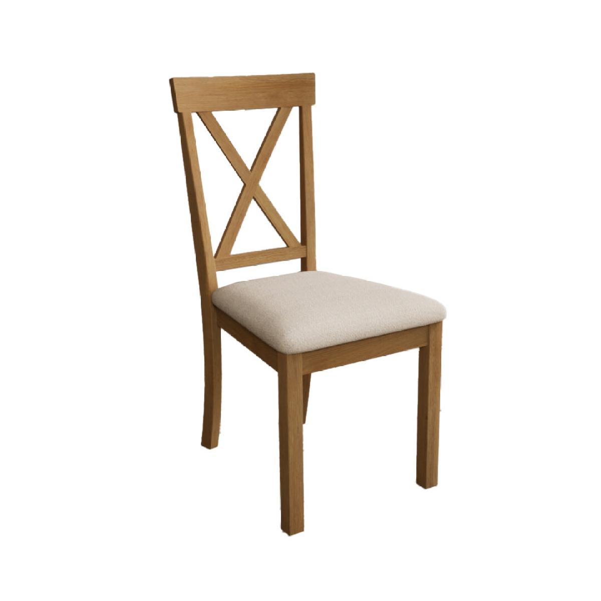 Hertford Solid Oak Dining Chairs with Linen Seat Pad – image 6