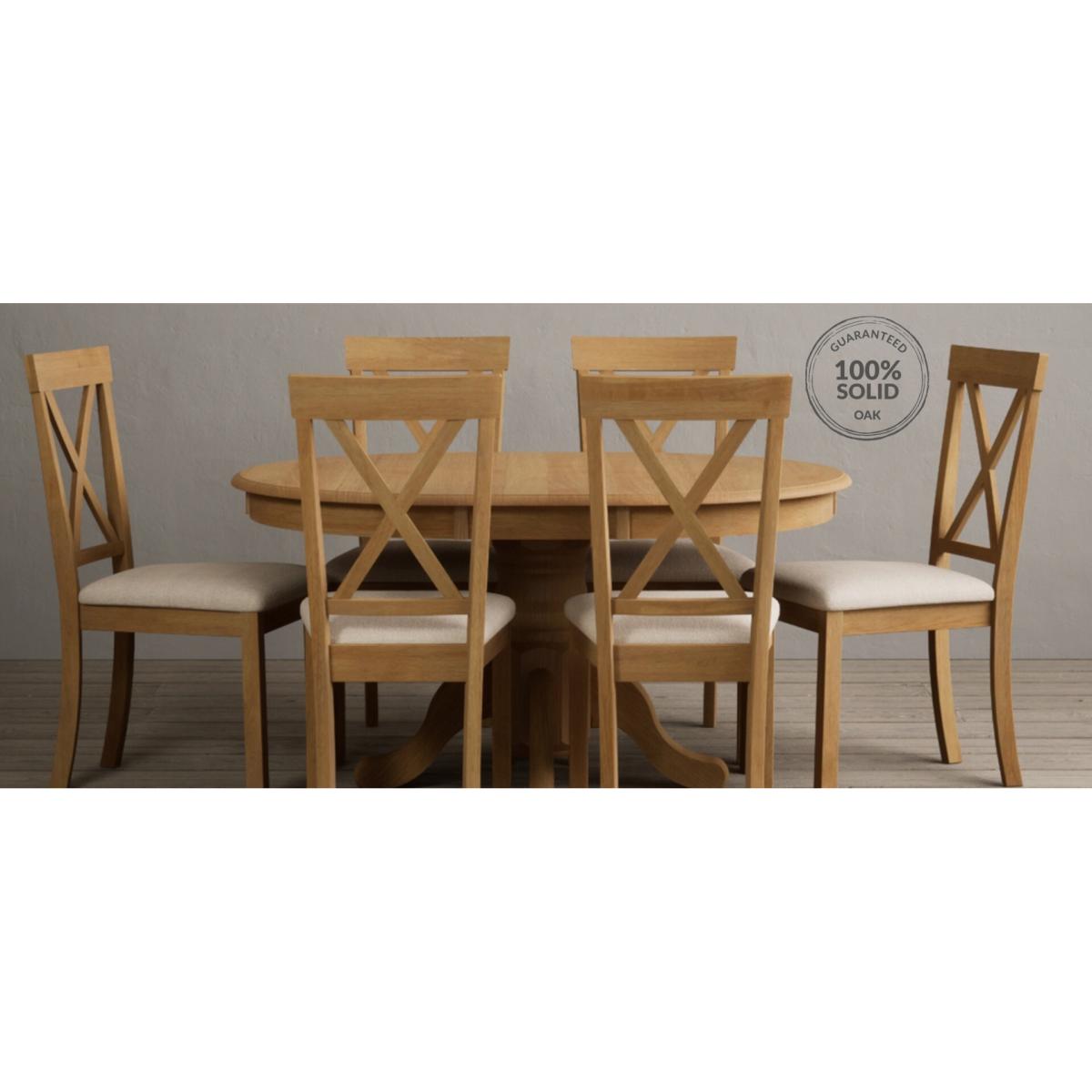 Hertford Solid Oak Dining Chairs with Linen Seat Pad – image 7