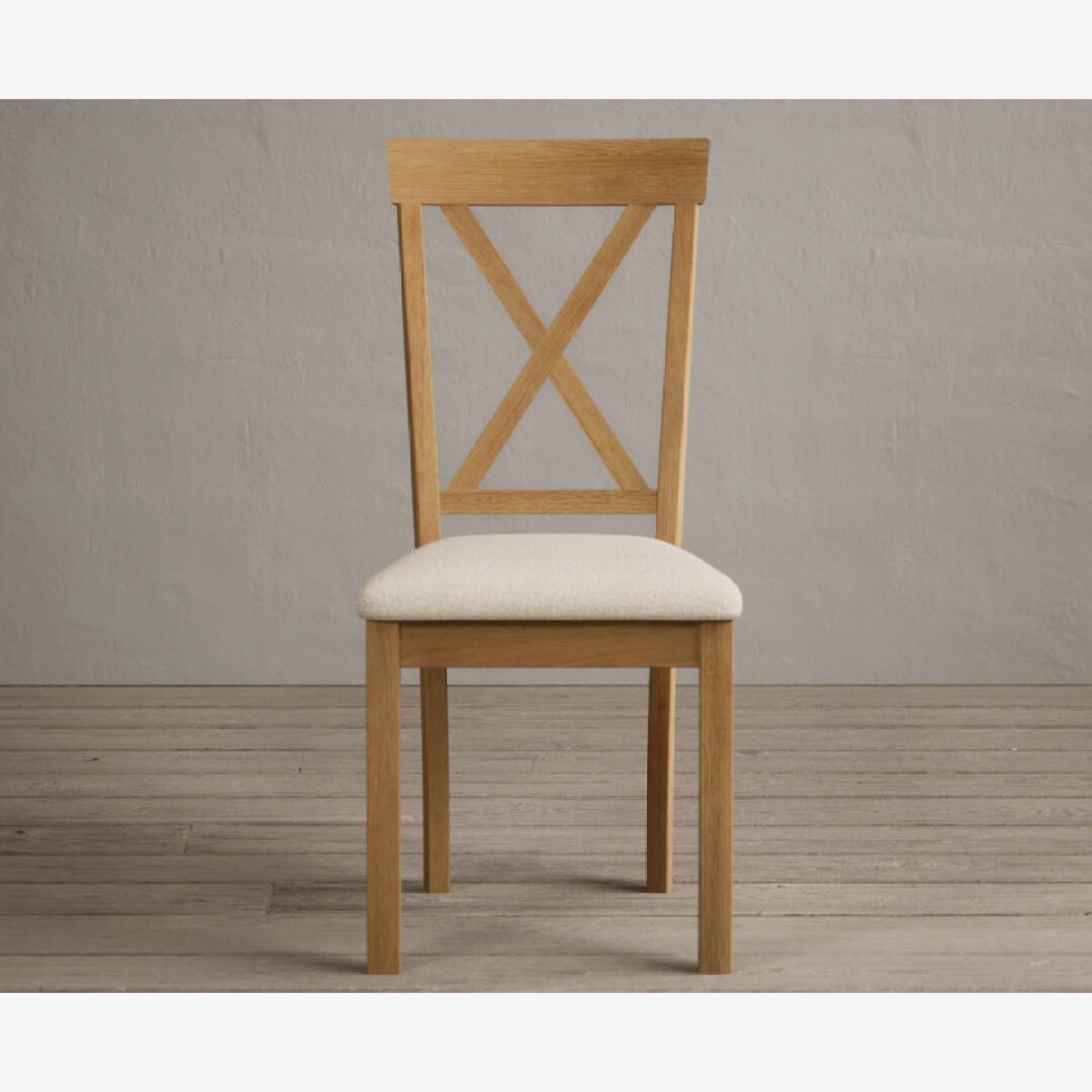 Hertford Solid Oak Dining Chairs with Linen Seat Pad – image 1