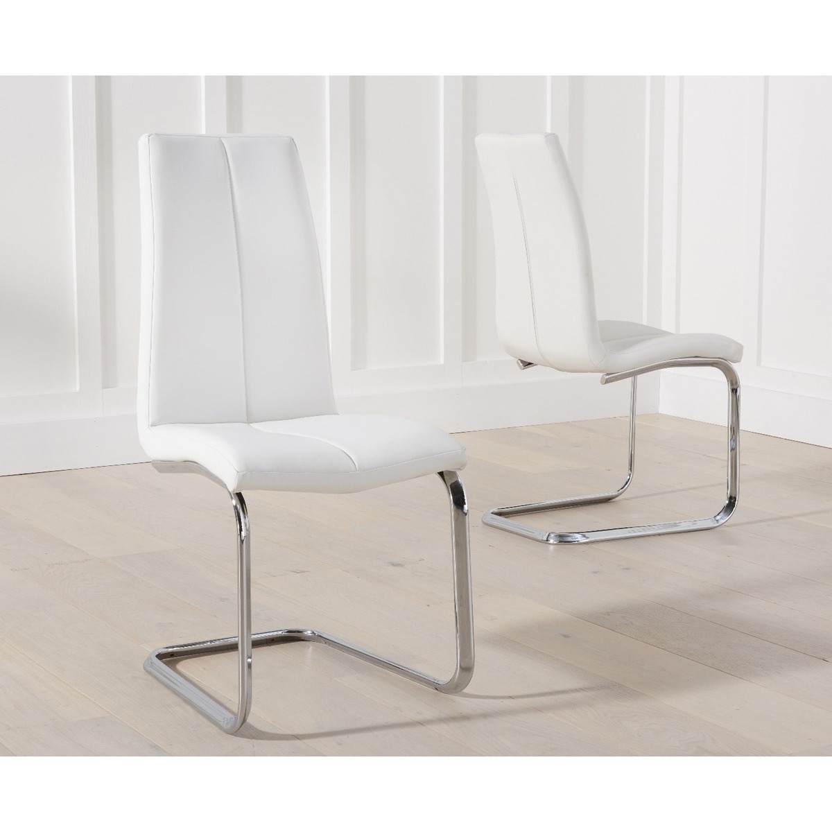 Tarin White Faux Leather Dining Chairs – image 3