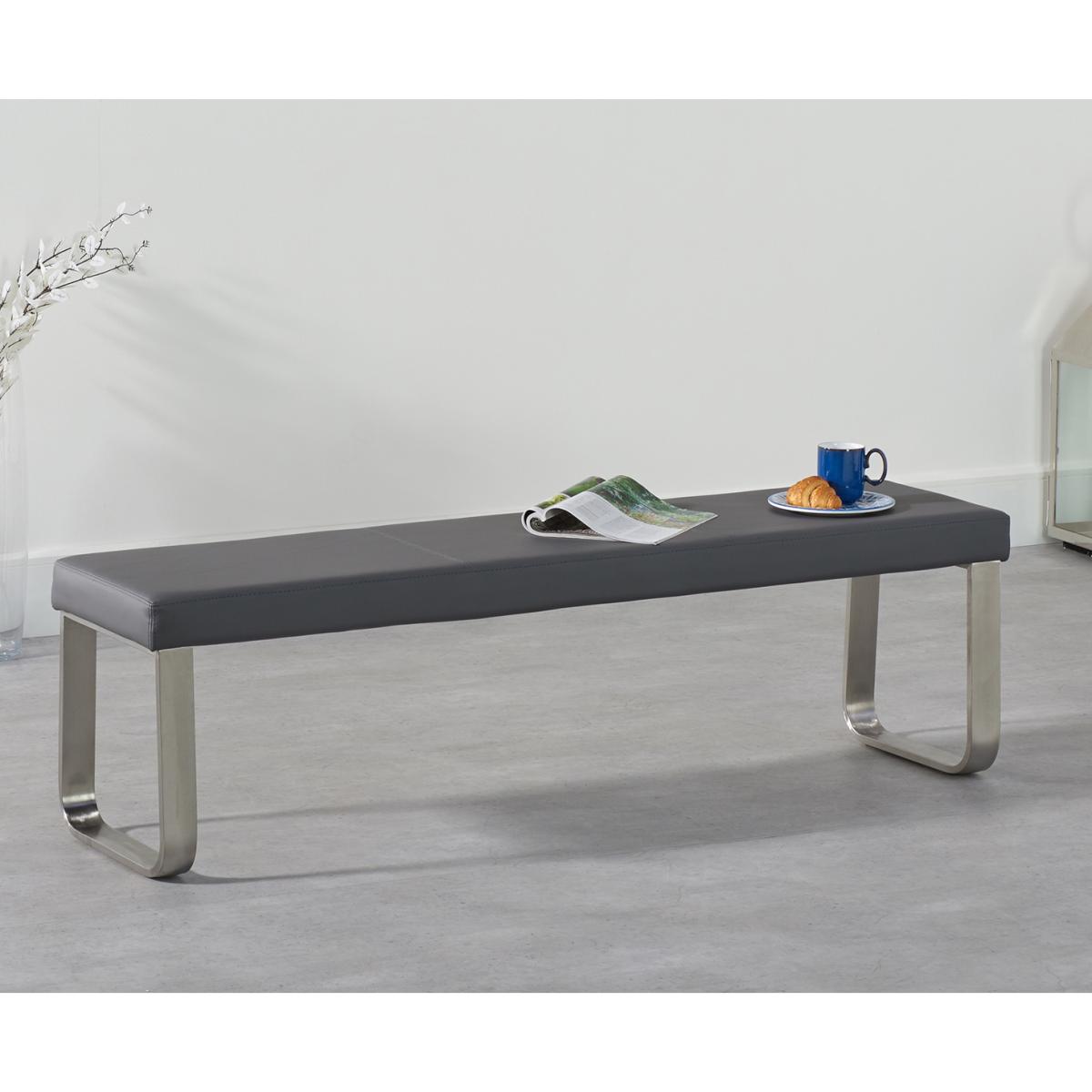 Atlanta 200cm White High Gloss Dining Table with Cavello Chairs and Atlanta Large Grey Bench – image 7
