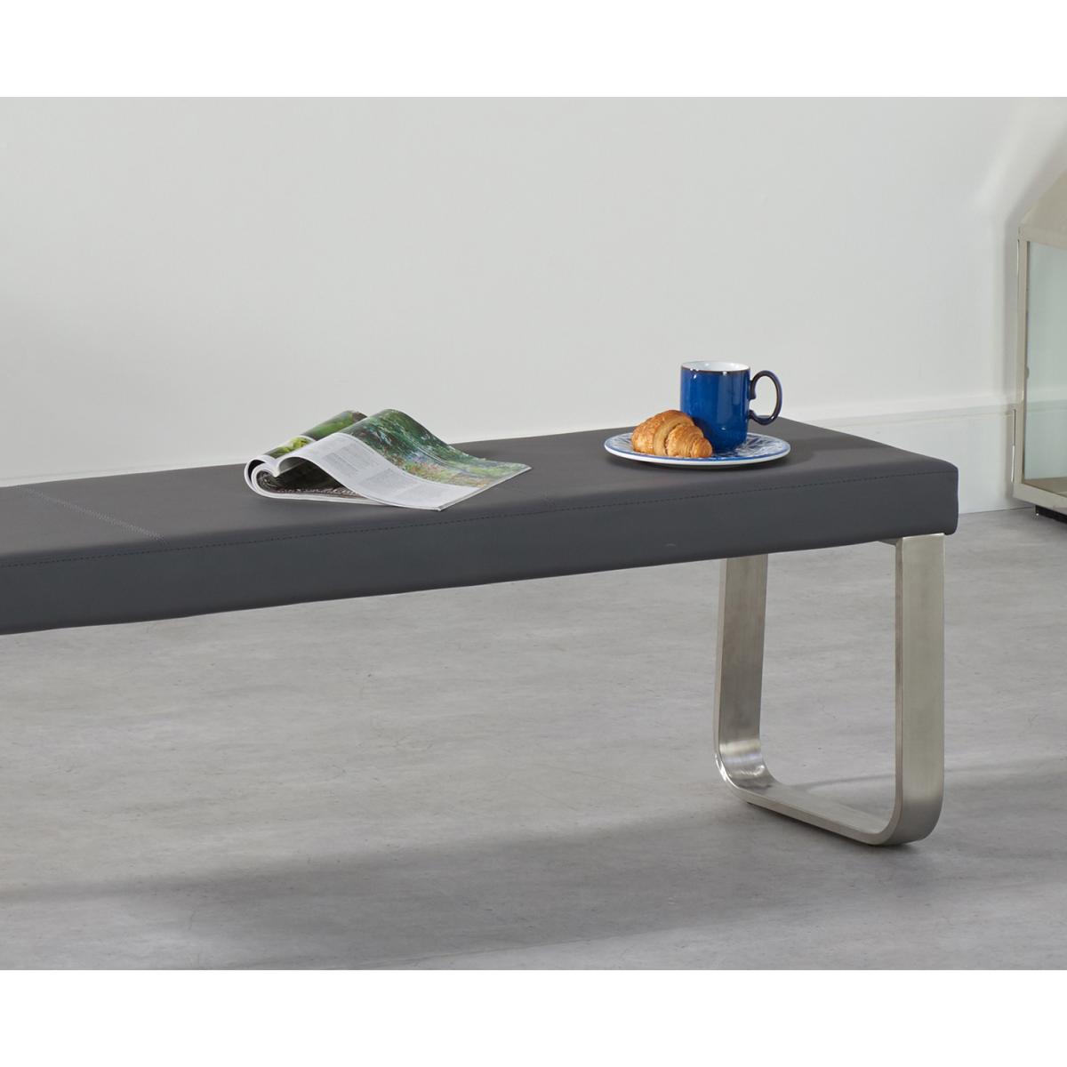 Atlanta 200cm White High Gloss Dining Table with Cavello Chairs and Atlanta Large Grey Bench – image 9
