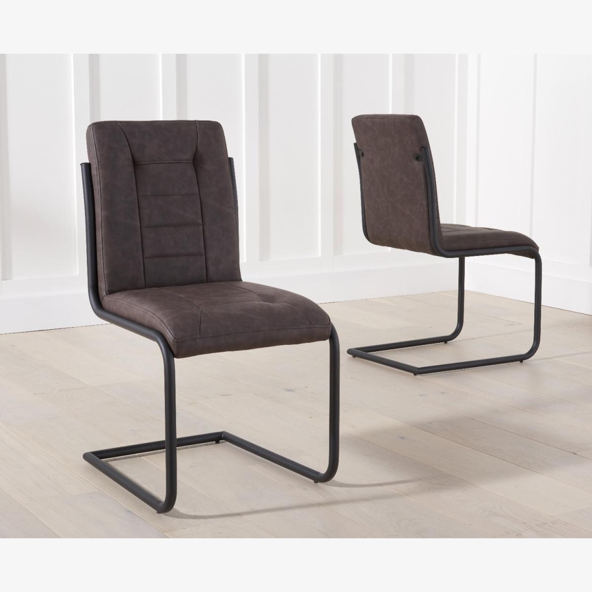 Alexa Brown Faux Leather Dining Chairs - Brown