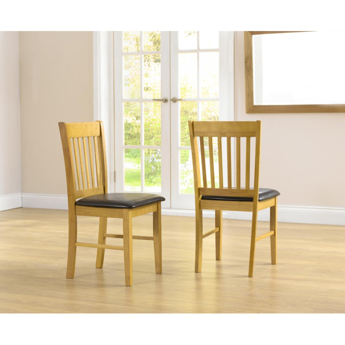 Amalfi Oak 107cm Extending Dining Table and Chairs - Brown, 2 Chairs – image 5