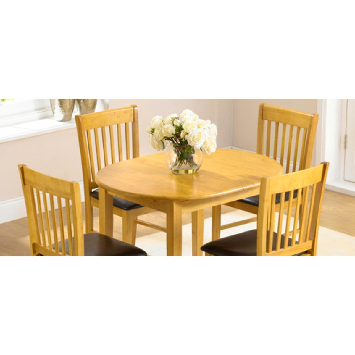 Amalfi Oak 107cm Extending Dining Table and Chairs - Brown, 2 Chairs – image 6