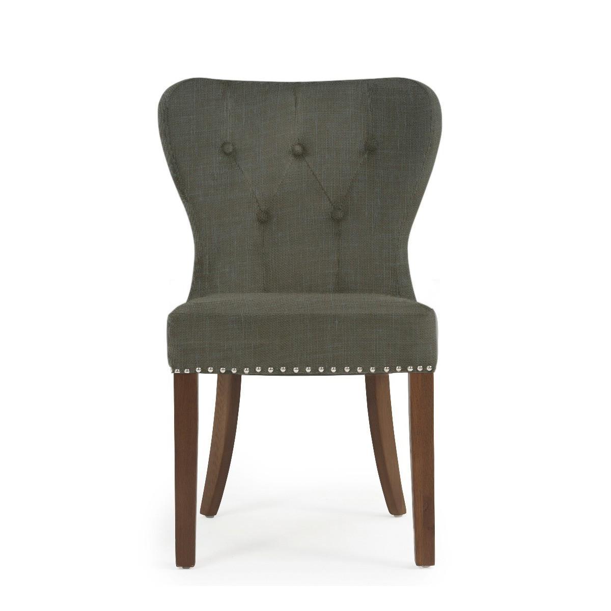 Normandy 150cm Dark Solid Oak Extending Dining Table with Knightsbridge Fabric Dark Oak Leg Chairs - Grey, 4 Chairs – image 10