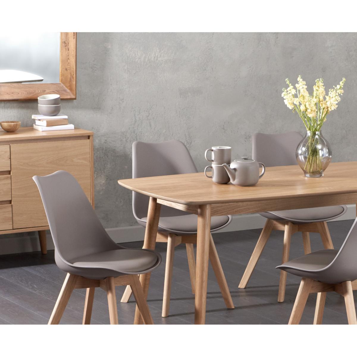 Nordic 150cm Oak Dining Table with Duke Faux Leather Chairs – image 2