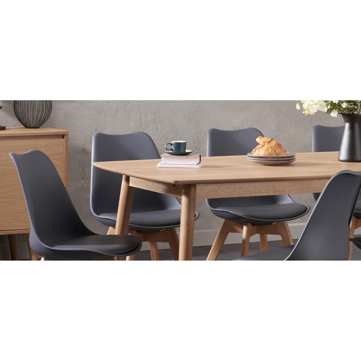 Nordic 150cm Oak Dining Table with Duke Faux Leather Chairs – image 10
