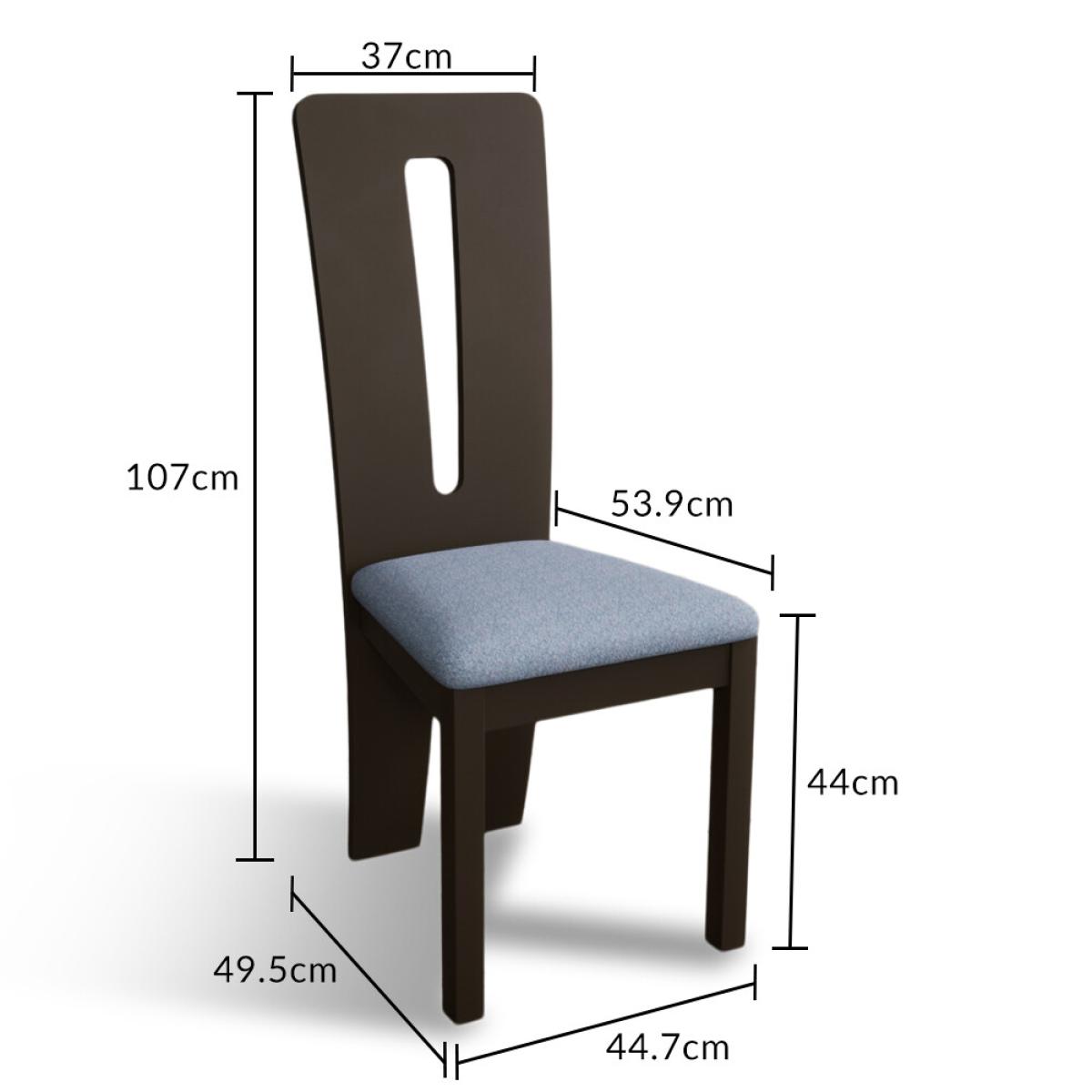 Lucca Brown Dining Chairs with Sky Blue Fabric Seat Pad – image 11