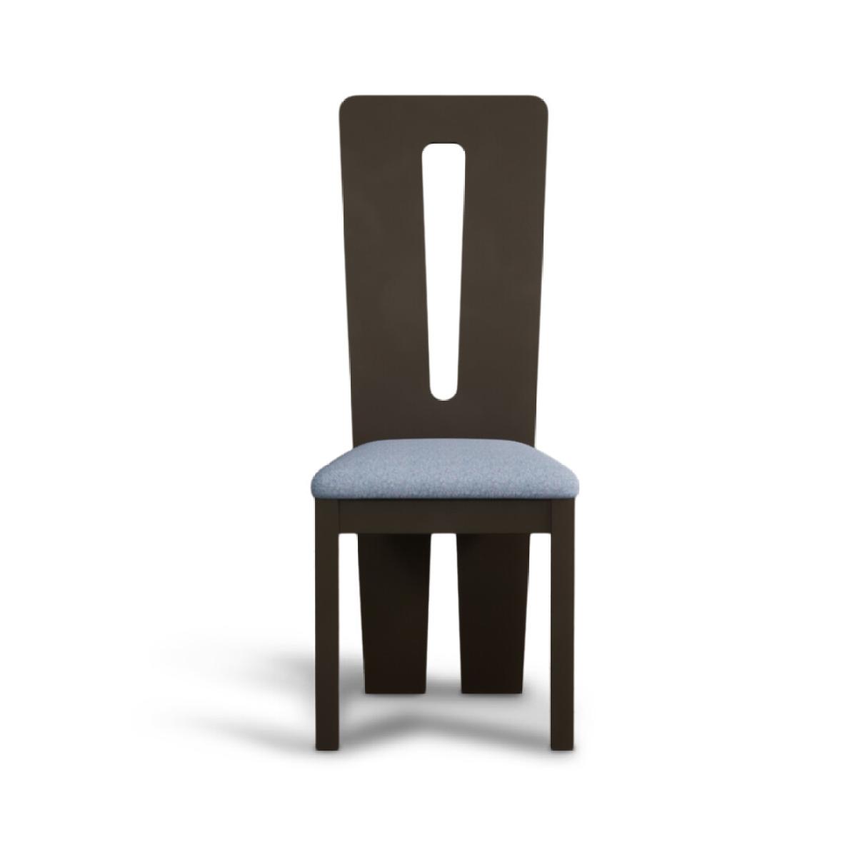 Lucca Brown Dining Chairs with Sky Blue Fabric Seat Pad – image 5