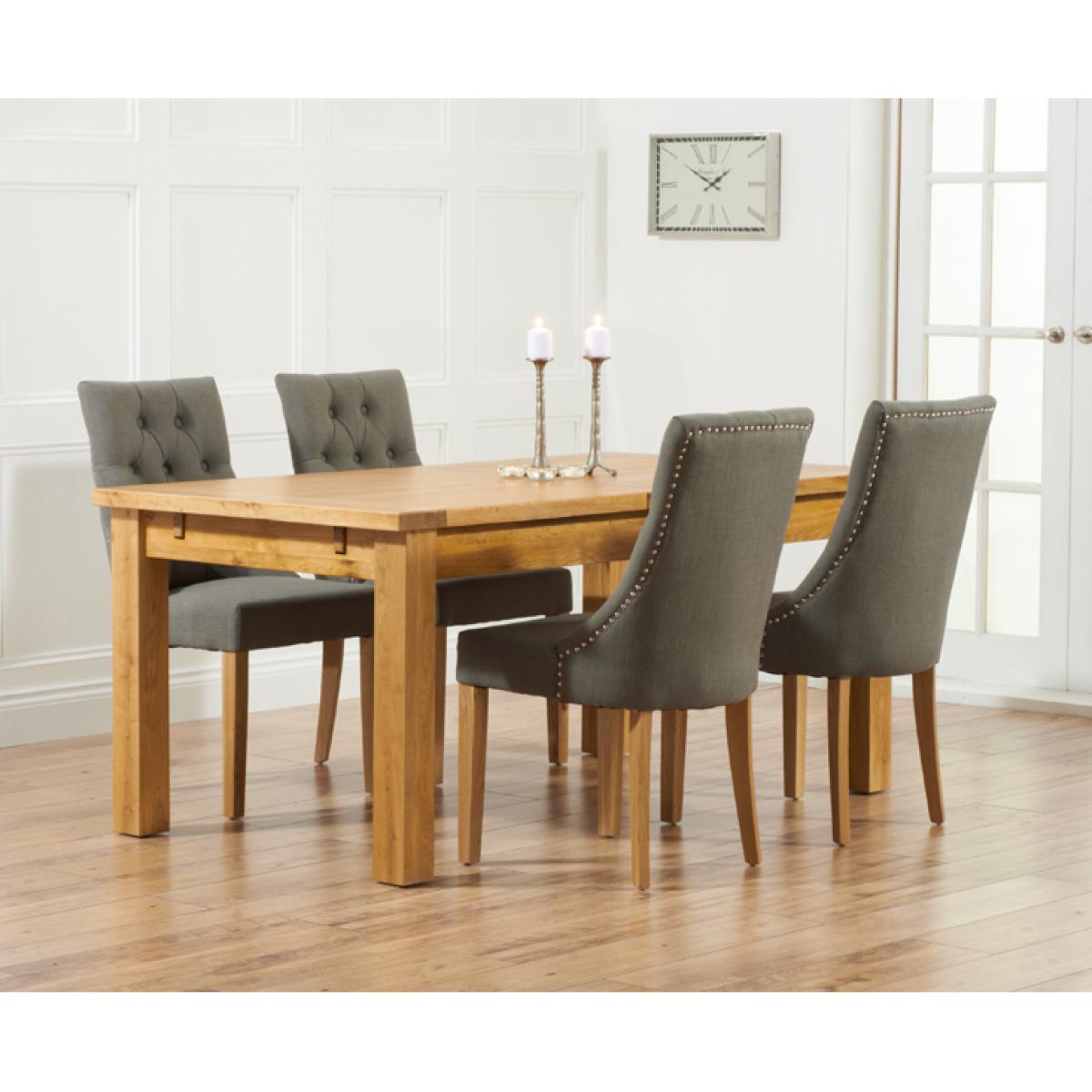 Normandy 180cm Solid Oak Extending Dining Table with Pacific Fabric Chairs – image 2