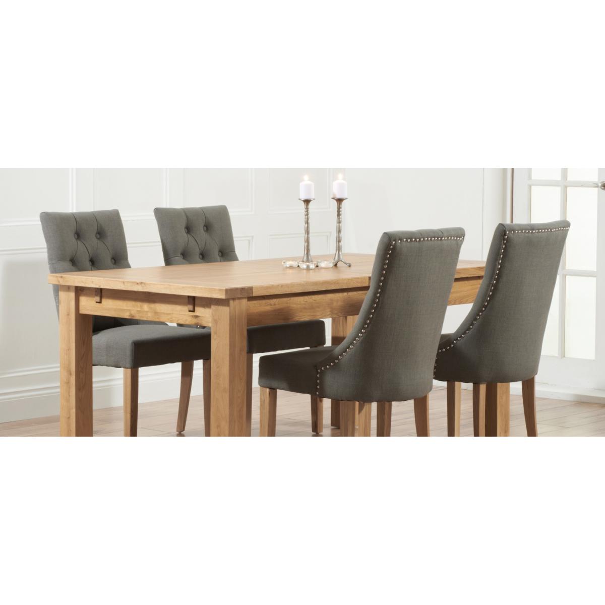 Normandy 180cm Solid Oak Extending Dining Table with Pacific Fabric Chairs – image 8